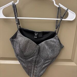 Windsor Shimmering Silver Bustier
